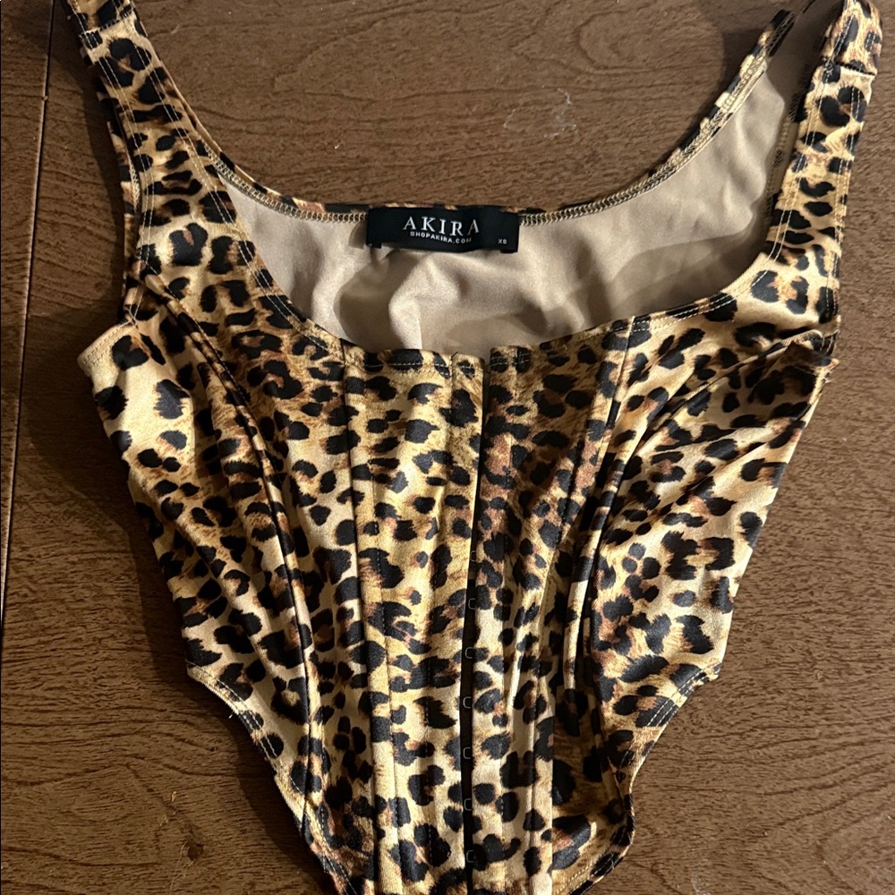 AKIRA Leopard Print Corset